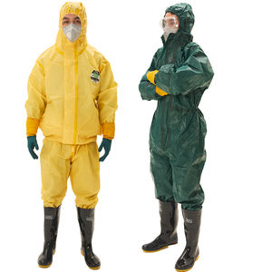 Traje de Protección Química para la Industria del Asbesto, Overol Desechable Microporoso con Capucha y Solapa - Product Image 1