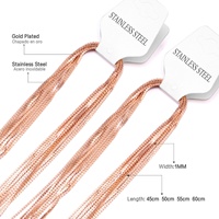 Colliers chaîne en acier inoxydable 316L fantaisie avec fermoirs griffe de homard serpent pour filles