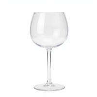 Gobelet à vin incassable en PC de 600 ml, réutilisable, transparent comme du cristal, avec pied, pour mariages et bars