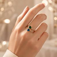 Cincin Solitaire CZ Potongan Pir 12 Warna Grosir, Lapis Emas 18K PDV, Cincin Batu Permata Bentuk Air Mata dengan Tali yang Dapat Disesuaikan untuk Wanita, Grosir