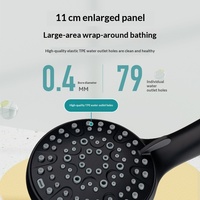Pommeau de douche magnétique ABS de style américain à 7 jets, économiseur d'eau 1,8 GPM, avec amplificateur de pression, pour salle de bain domestique, vente en gros
