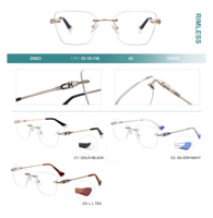Lunettes de vue tendance sans monture en acier inoxydable, monture œil de chat pour femmes et hommes