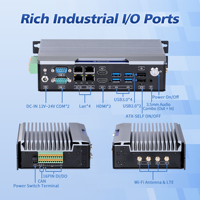 PC Industrial sin Ventilador, 3*LAN, 1xEtherCAT 16PIN, 8DI+8DO, 2*CAN, Montaje en Riel DIN, 12-24V DC, Compatible con Acelerador de IA