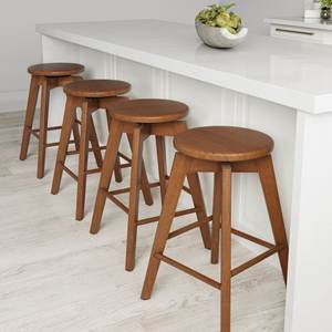 Sleek Stylish Wooden Bar <b>Stool</b> Modern Elegance Upholstered Space Saving Decorative <b>Stool</b> for <b>Dining</b> Outdoor Hotel Mall Use - Product Image 2