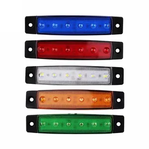 Feux externes de voiture LED 12V/24V 6 SMD LED Auto Car Bus Truck Lorry Side Marker Indicator Light Low Trailer Rear Warning Lamp