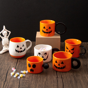 Mug en céramique personnalisé en forme de citrouille d'Halloween avec poignée, impression sérigraphique, cadeau de fête, tasse à café - Product Image 4