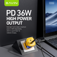 Pabrik BAVIN transparan PC873E steker uk pd 36w Tipe c portabel ponsel android dinding pengisi daya Cepat