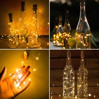 Guirlande lumineuse GFLAI en liège, bouteille de vin à piles, LED féerique, décoration de mariage