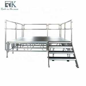 RK Easy Setup Adjustable Height Portable Plywood+Aluminum Modular Stage Platform 800kg/m Load Capacity for Indoor Outdoor - Product Image 3