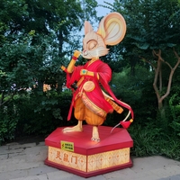 Zigong Fener Fabrikası Özel Wuxia Tarzı Zodyak Geleneksel İpek Fenerler Parklar, Manzaralı Yerler ve Festivaller için Su Geçirmez LED Dekor