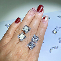 YT GEMS&JEWELRY Pierre de Moissanite de laboratoire taille princesse 11 mm Dureté 9.25 Mohs Effet de couleur/feu Vente en gros