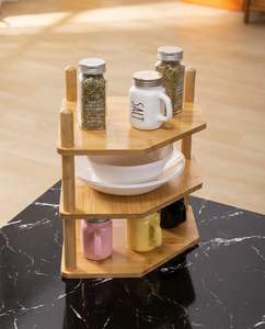 Estante Esquinero Expandible <span class=keywords><strong>de</strong></span> Bambú <span class=keywords><strong>de</strong></span> 3 Niveles WooFawn, Organizador <span class=keywords><strong>de</strong></span> Platos para Gabinete <span class=keywords><strong>de</strong></span> Cocina, Ajustable, Modular y Apilable (11.4 pulgadas) - Product Image 3