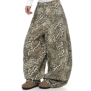 I produttori di Denim personalizzano Jeans larghi leopardati da uomo <span class=keywords><strong>pantaloni</strong></span> larghi in Denim stile stile stile Machete - Product Image 3