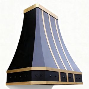 Элитная черная вытяжка из нержавеющей стали и латуни, настенная, архитектурная, для кухни, на заказ - Product Image 6