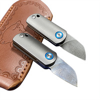 Mini couteaux pliants de survie portables de haute qualité en acier Wootz avec étui