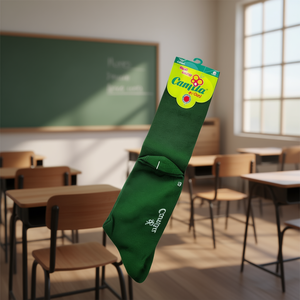 Calze lunghe da scuola per ragazze Camila, cotone ed elastan, lavorate a maglia, colore verde, per l'inverno, uso quotidiano, taglia 6 - Product Image 2