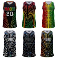 Maorí personalizado tatuaje baloncesto Jersey sublimación impresión Rasta Australia Jersey deportes baloncesto camisetas equipo uniformes