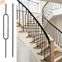 Balustre carré en métal creux de 1/2''*44'' au design moderne pour escaliers en fer forgé, idéal pour la maison, l'hôtel, le balcon et l'appartement