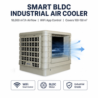 Ventilateur centrifuge à moteur BLDC JHCOOL 18000m³/h, refroidisseur d'air évaporatif à faible bruit, technologie Inverter 1.1KW, refroidissement d'air industriel