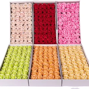 ดอกไม้สบู่สามชั้นพร้อมฐาน ดอกไม้จำลองแบบสาดสี วันวาเลนไทน์เวียดนาม - Product Image 1