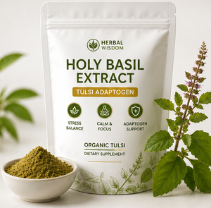 Ekstrak Basil Suci (Tulsi) 2% Asam Ursolat Bubuk Organik - Label Pribadi Ekstrak Daun Terstandardisasi Kemasan Drum Kelas Makanan