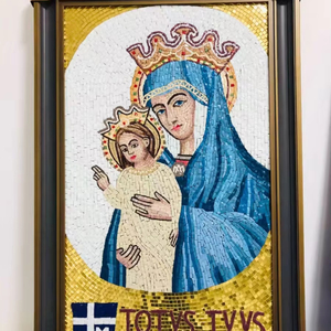 โมเสคแก้วหินอ่อนสไตล์ไบแซนไทน์ภาพจิตรกรรมฝาผนังและผนังพื้นหลังทำด้วยมือ - Product Image 1