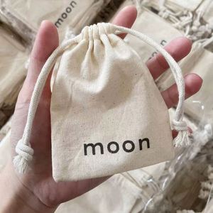Pochette en coton de couleur naturelle personnalisée en usine, sac à cordon en coton avec double cordon - Product Image 1