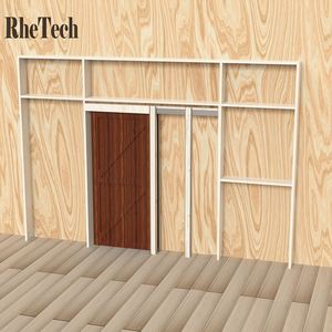 Colgador de puerta de bolsillo deslizante RHETECH de 200lb, rodamiento de bolas negro, juegos de ruedas de rodillos antiguos, herrajes para puertas de Granero corredizas modernas de plástico - Product Image 5