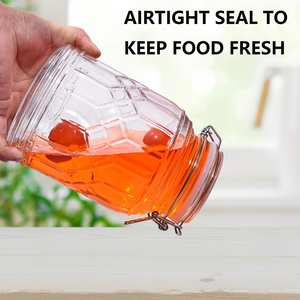 Thủy tinh lưu trữ Jar với an toàn clip nắp để lưu trữ đồ ăn nhẹ bánh quy hạt thực tế mô hình kim cương nhà bếp và phòng đựng thức ăn lưu trữ - Product Image 4