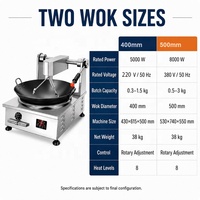 Robot de cuisson électrique professionnel en acier inoxydable avec bras mélangeurs automatiques, 8 niveaux de chaleur et minuteur pour la cuisson en lot