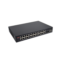 Switch Ethernet PoE No Administrado LingShi de 24 Puertos con 4 Puertos de Enlace Ascendente Gigabit, Switch de Red PoE, Soluciones MCU, Fuente de Alimentación de 450W