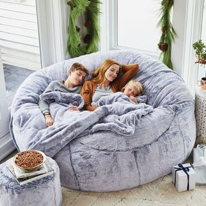 Giant Xxxl <strong>Bean</strong> <strong>Bag</strong> <strong>Fill</strong> Foam Big Chair Cozy Sofa Faux Fur Fuzzy Xxl <strong>Bean</strong> <strong>Bag</strong> - Product Image 2