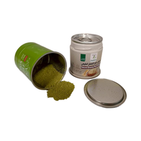 Vente en gros 30g facile à ouvrir anneau tirer métal peut noir rond soudure Matcha boîte 50g pot de thé en blanc argent noir pour le stockage
