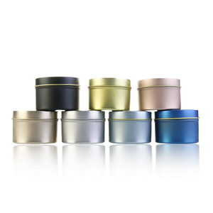 Barattoli Vuoti in Metallo <span class=keywords><strong>Oro</strong></span> Nero Argento da 2oz 4oz 6oz 8oz per Alimenti Caramelle Caffè Cosmetici Profumi Creme Candele - Product Image 1