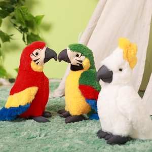 Songshantoys फ़ैक्टरी गर्म बिक्री चिड़ियाघर नरम आलीशान खिलौना पक्षी गुड़िया सजावट लाल नीला तोता पक्षी भरवां पशु खिलौने - Product Image 2