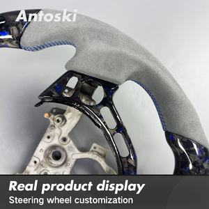 Interior mobil untuk Nissan R35 GTR 370Z Z34 <span class=keywords><strong>350Z</strong></span> Patrol Armada disesuaikan Suede tempa roda kemudi serat karbon dengan LED pintar - Product Image 5