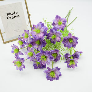 Bouquet de fleurs artificielles en soie Nigella Damascena, prix d'usine, design moderne fait à la main, décoration de Thanksgiving et de Pâques, fleur artificielle - Product Image 5