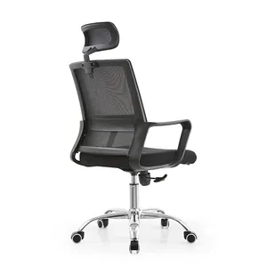 Mesh geri çelik döşemeli krom ergonomik bilgisayar büro sandalyeleri satış kullanılmış