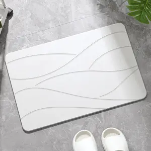 Engraving Custom Diatomite Stone Bath Mat, Quick Dry Bath Mat
