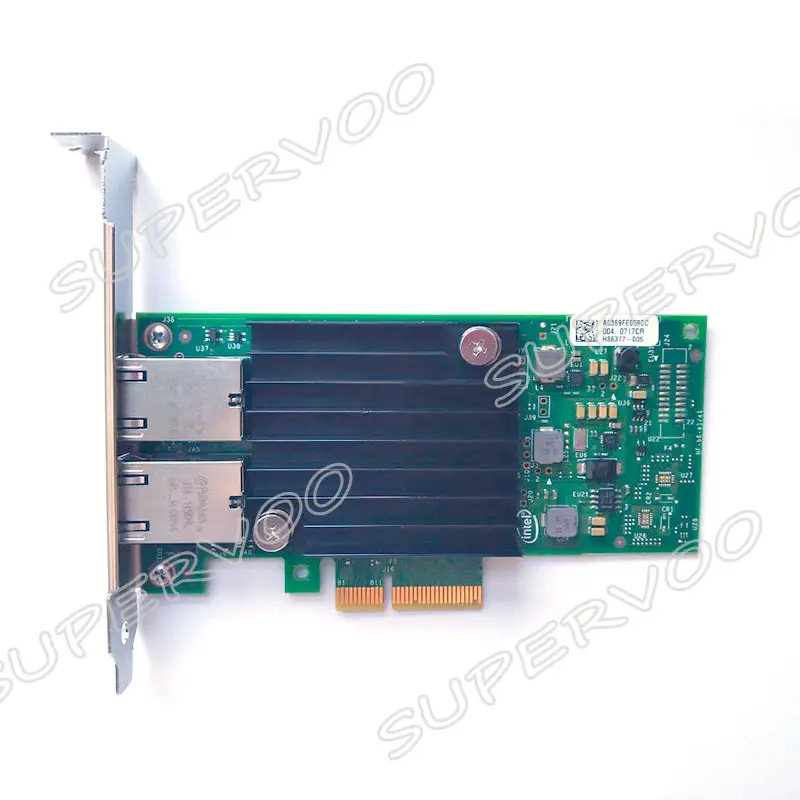 بطاقة شبكة X550T2BLK إيثرنت 10 جيجابايت باس-T 2 منفذ RJ-45 نحاسي PCIe 3.0 X550-T2 yottamark