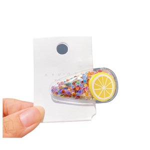 Pinzas de Pelo Transparentes con Diseño de Arena Movediza Coloridas Estilo Coreano para Niñas, Pinzas de Pelo con Forma de Fruta para Bebés, Horquillas con Borde de Arena Movediza con Forma de Fruta - Product Image 5