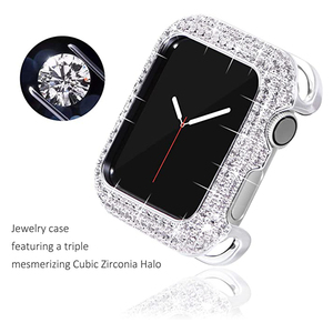 Custodia protettiva per gioielli da donna con diamanti di lusso per <span class=keywords><strong>Apple</strong></span> <span class=keywords><strong>Watch</strong></span> 8 7 41mm <span class=keywords><strong>45mm</strong></span> SE iWatch Series 6 5 40mm 44mm 3 38/42mm - Product Image 4