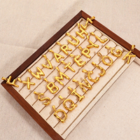 Pendentif en acier inoxydable plaqué or 18 carats PVD, lettres de l'alphabet en forme de ballon, initiales A-Z, accessoires pour la fabrication de bijoux DIY