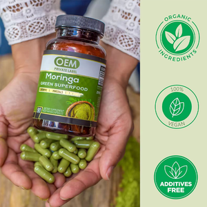 OEM, Mengandung 1000 mg Bubuk Daun Kelor Organik, Suplemen Daun Kelor, Ekstrak Daun Kelor, Kapsul Daun Kelor - Product Image 2