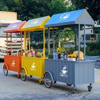 Stand de nourriture de rue en acier portable, chariot de marché mobile, stand d'exposition de collations en plein air, boutique commerciale, chariot à main, chariot de vente de bonbons