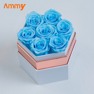 Caja de regalo cuadrada de <span class=keywords><strong>rosas</strong></span> de flores preservadas hechas a mano de Ammy con joyero, regalo de <span class=keywords><strong>cumpleaños</strong></span> de Rosa eterna, regalo de <span class=keywords><strong>cumpleaños</strong></span>, AM-PFB04 - Product Image 6