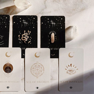 Venta al por mayor Tarot Deck Card Custom Silver Foil Gold Gilt Edges Paper Tarot Cards con <span class=keywords><strong>libro</strong></span> - Product Image 5