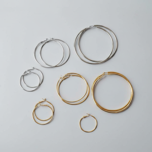 Vendita calda di tendenza di moda minimalista oro croce fiore di perle pendenti orecchini a cerchio orecchini con pietra di zircone all'ingrosso - Product Image 2