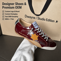 Nouvelles Chaussures de Luxe Designer 2026 pour Hommes et Femmes – Baskets en Cuir de Haute Qualité Rouge Vin avec Étoiles Dorées, Style Rétro Vieilli, Décontractées et Élégantes