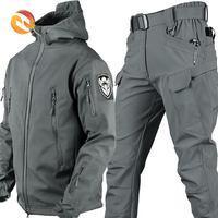 Herren Unisex Winter Work Jacket Set-Dickes Soft shell Sharks kin mit Reiß verschluss Verschluss Samts toff Wind dicht Größe XL